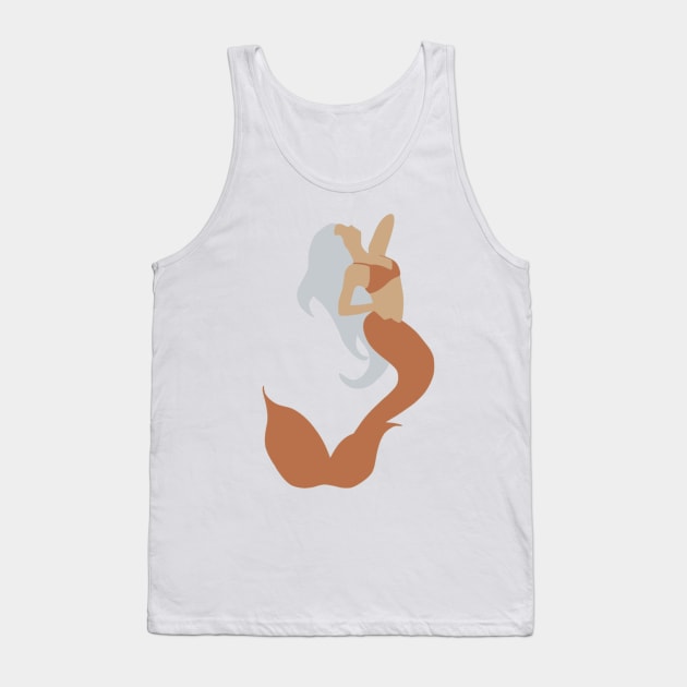 Mermaid with Pale Blue Hair and an Orange Tail Tank Top by A2Gretchen